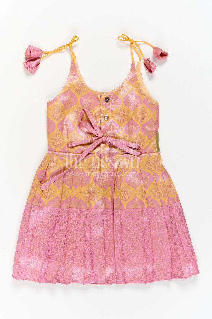 Infant Kanchi Silk Frock for First Pooja and Family Photos