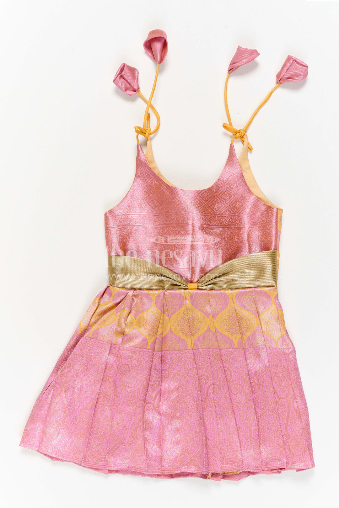 Infant Kanchi Silk Frock for First Pooja and Family Photos