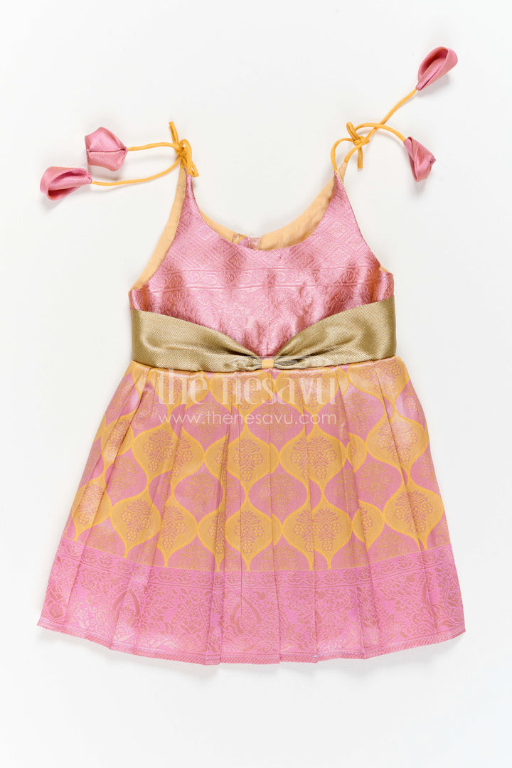 Infant Kanchi Silk Frock for First Pooja and Family Photos