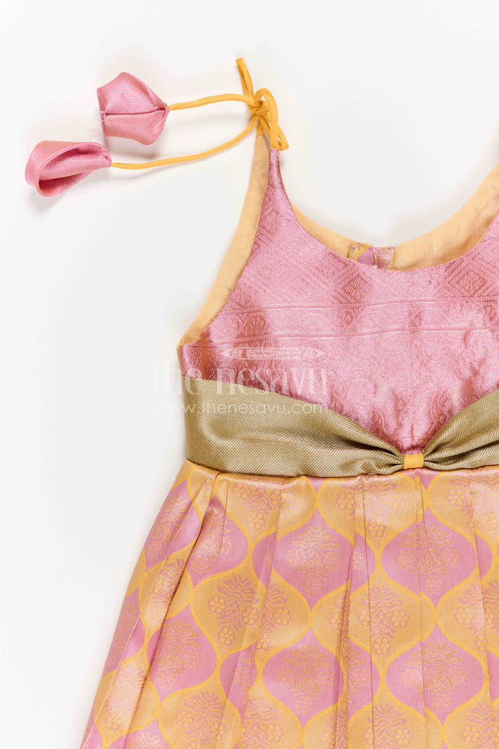 Infant Kanchi Silk Frock for First Pooja and Family Photos