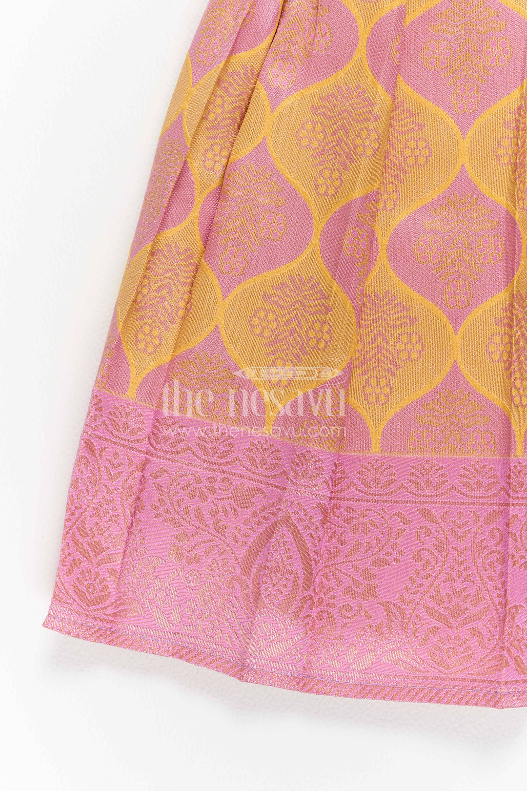 Infant Kanchi Silk Frock for First Pooja and Family Photos