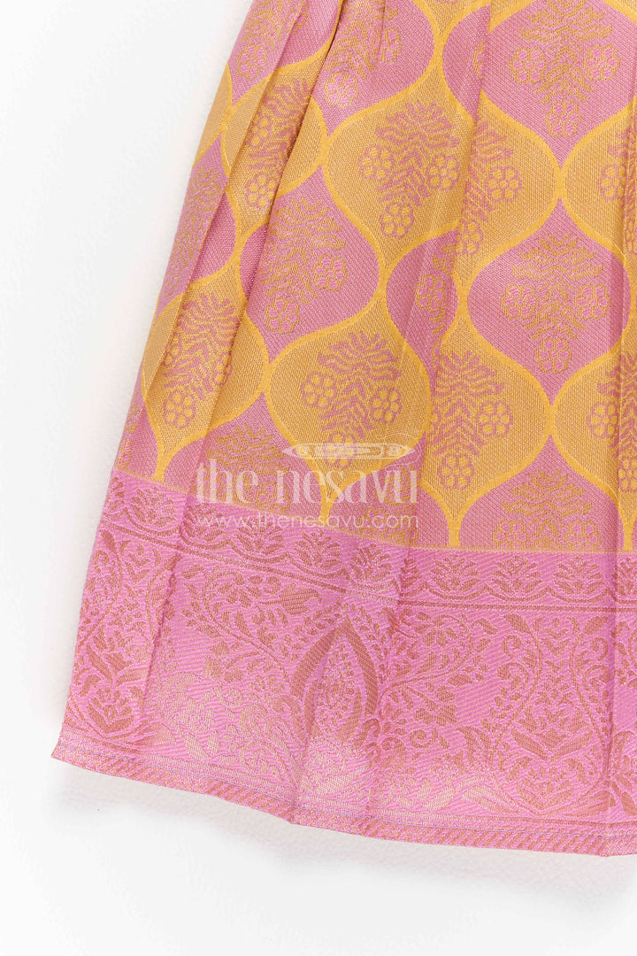 Infant Kanchi Silk Frock for First Pooja and Family Photos