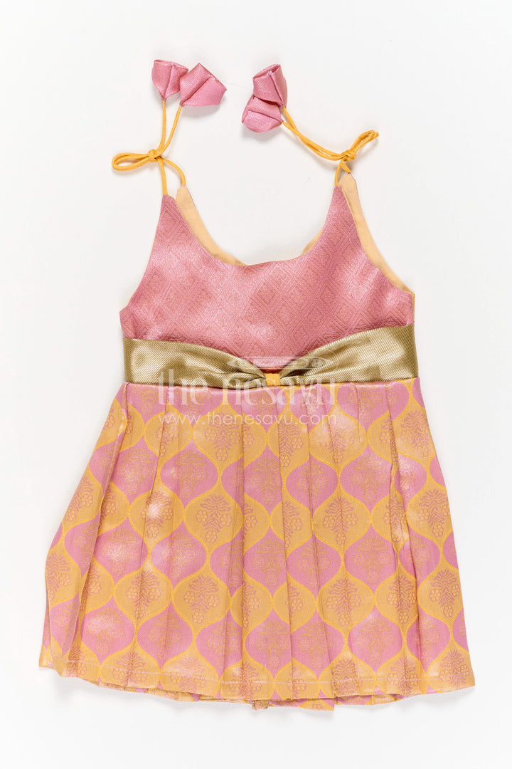 Infant Kanchi Silk Frock for First Pooja and Family Photos