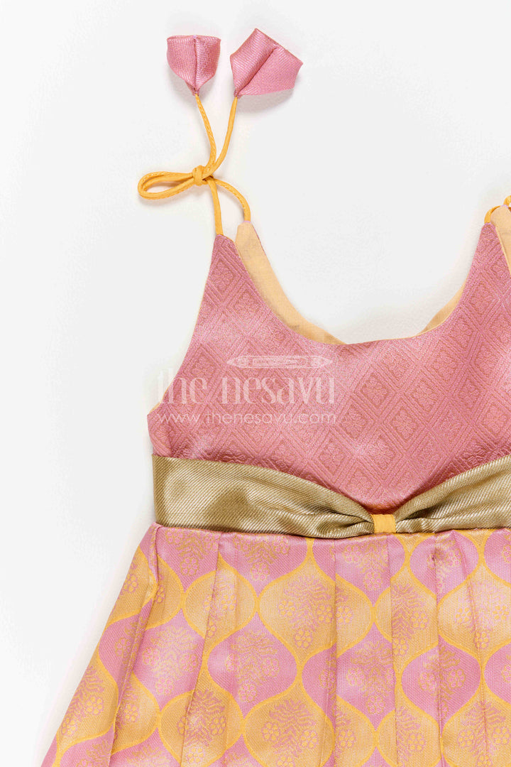 Infant Kanchi Silk Frock for First Pooja and Family Photos