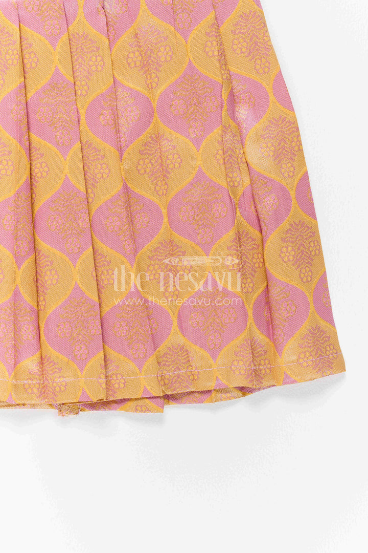 Infant Kanchi Silk Frock for First Pooja and Family Photos