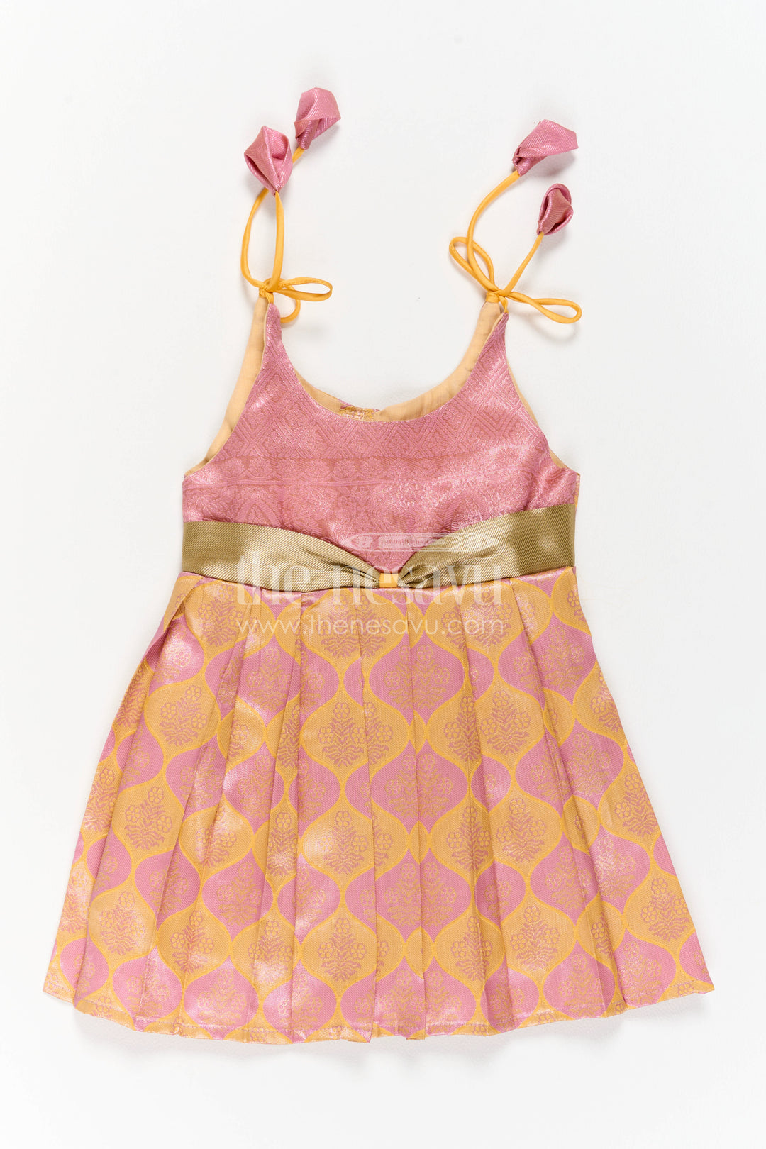 Infant Kanchi Silk Frock for First Pooja and Family Photos