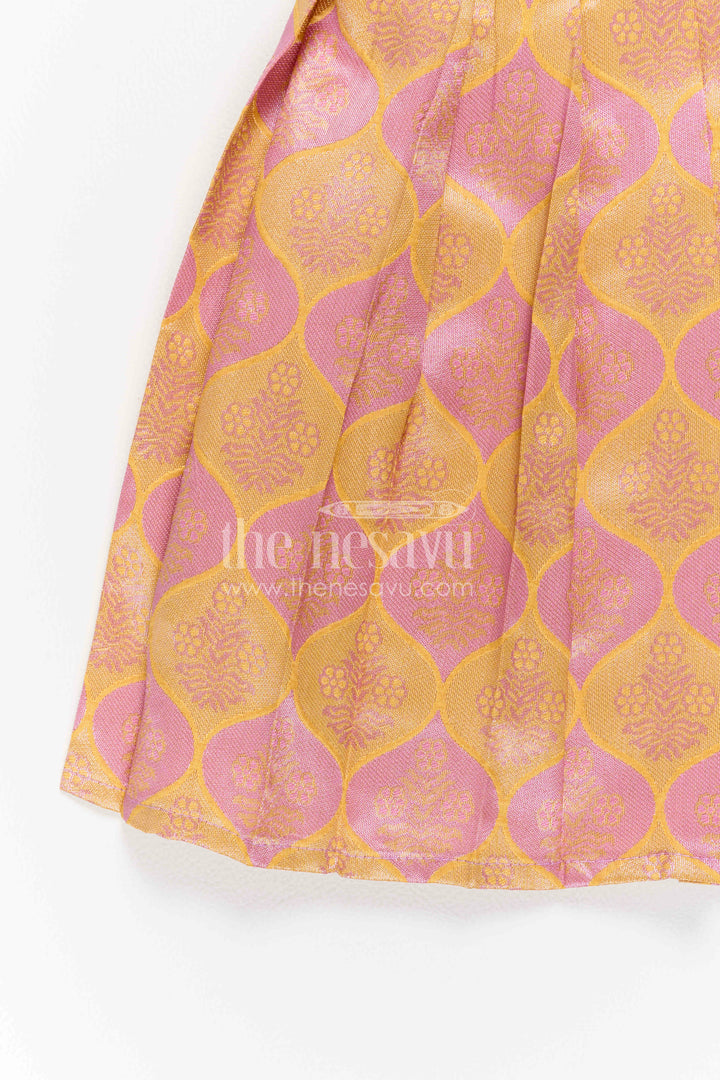 Infant Kanchi Silk Frock for First Pooja and Family Photos
