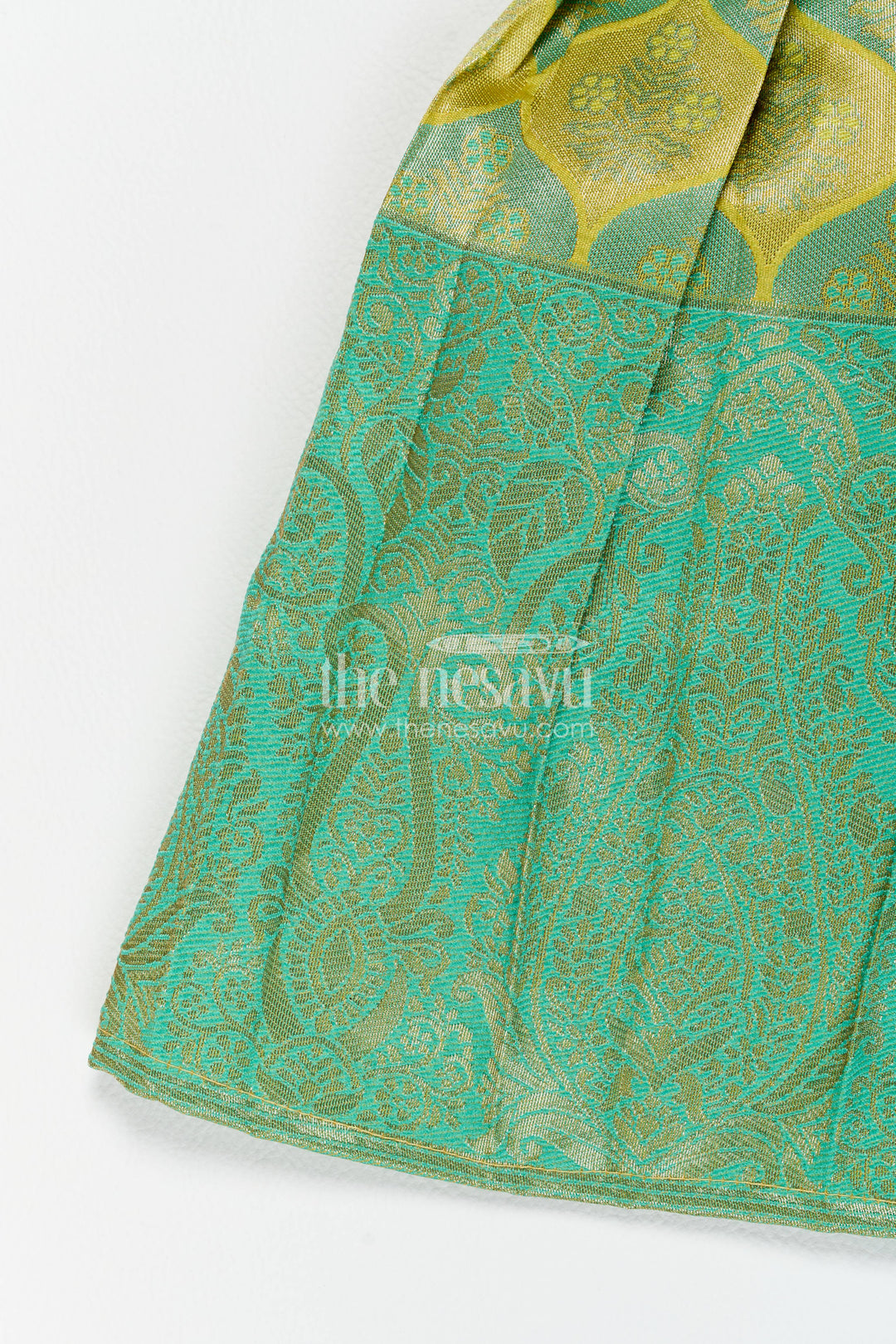 Traditional Silk Frock in Green for Celebrations and Photos