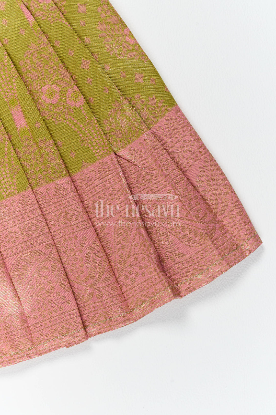 Silk Frock for Girls with Woven Texture for Festive Occasions