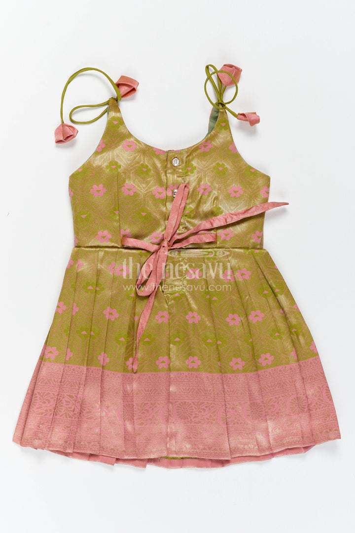 Silk Frock for Girls in Gold with an Occasion Ready Finish