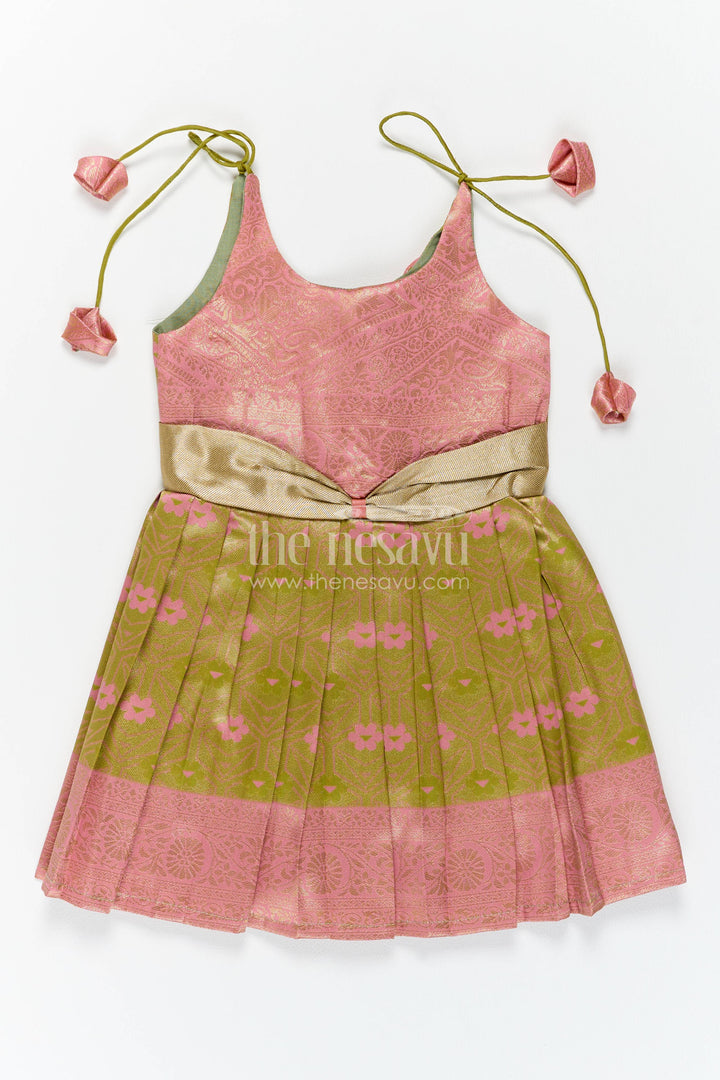 Silk Frock for Girls in Gold with an Occasion Ready Finish