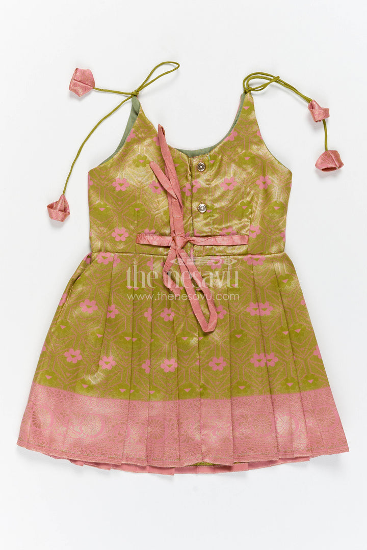 Silk Frock for Girls in Gold with an Occasion Ready Finish