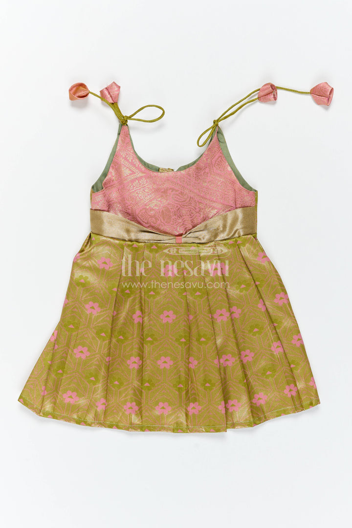 Silk Frock for Girls in Gold with an Occasion Ready Finish