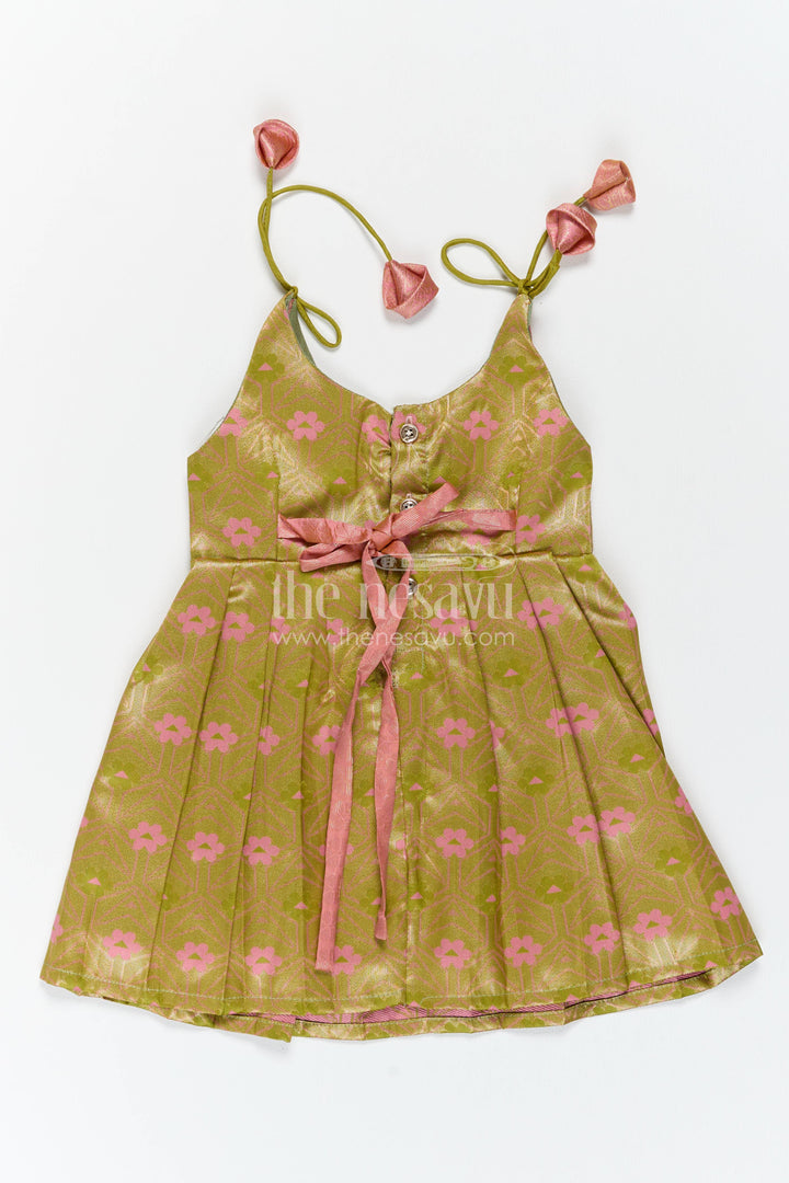 Silk Frock for Girls in Gold with an Occasion Ready Finish