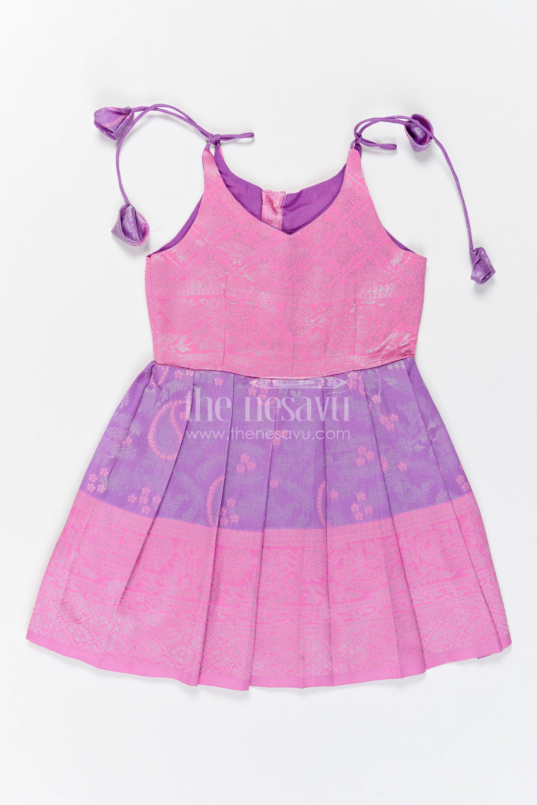 Traditional Silk Frock with Woven Texture for Weddings and Parties