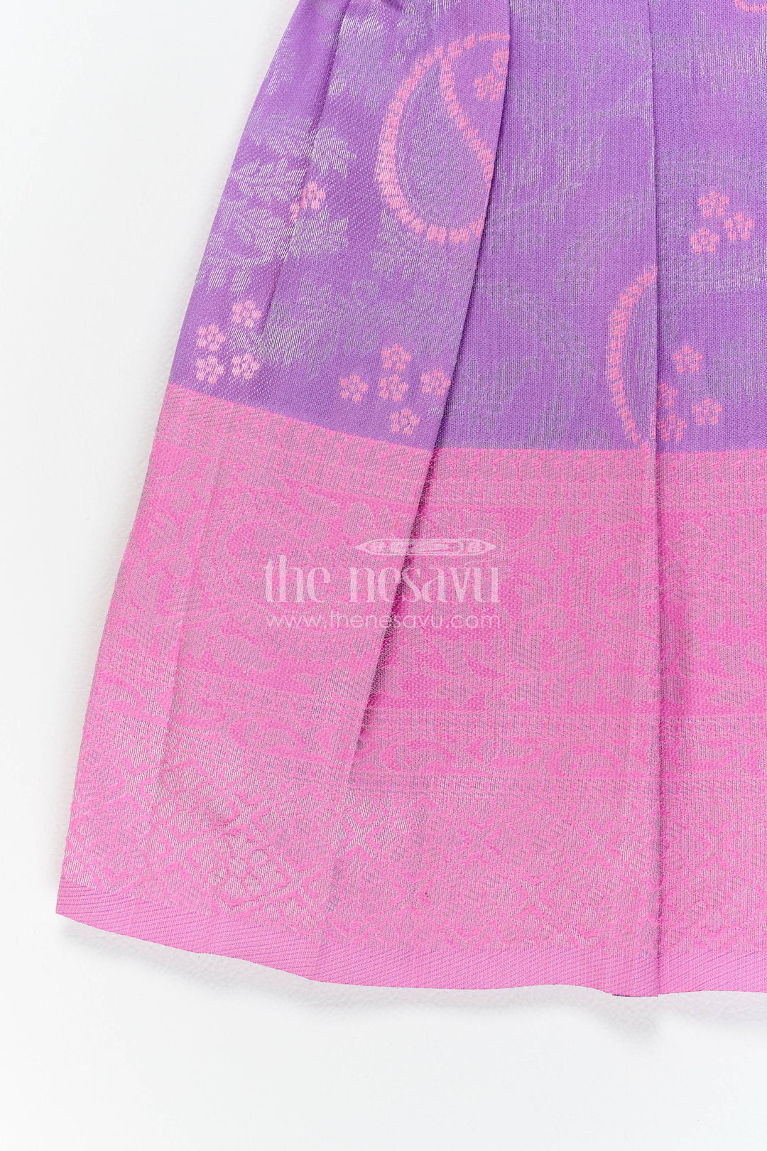 Traditional Silk Frock with Woven Texture for Weddings and Parties