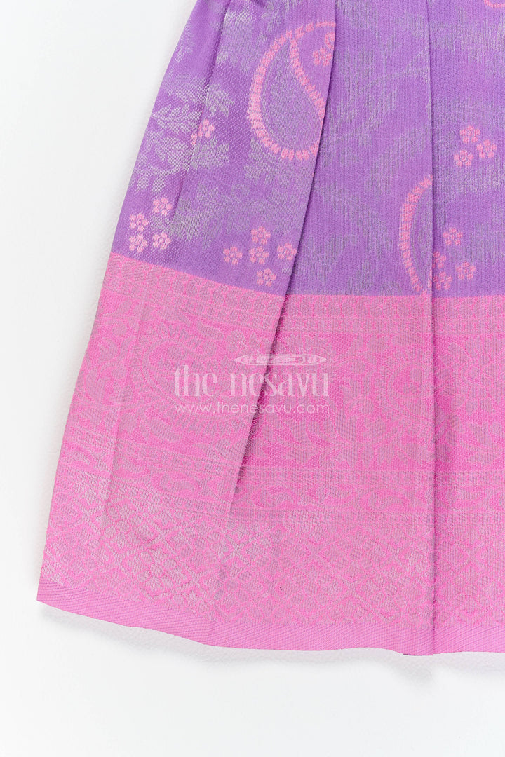Traditional Silk Frock with Woven Texture for Weddings and Parties