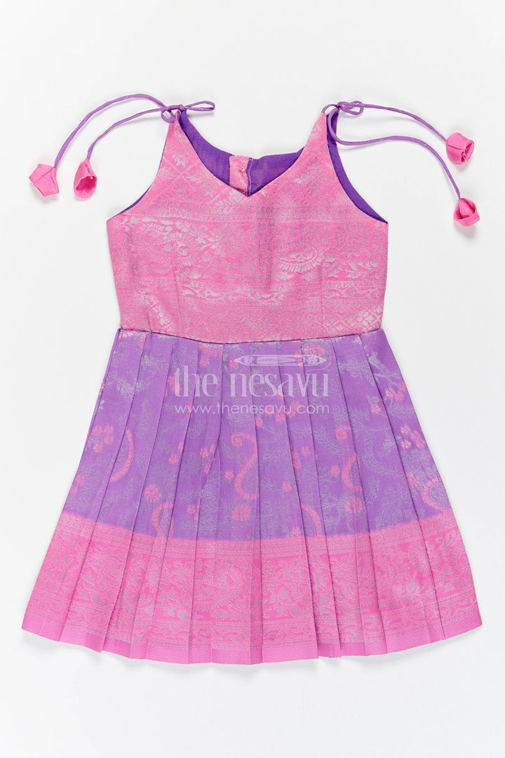 Traditional Silk Frock with Woven Texture for Weddings and Parties