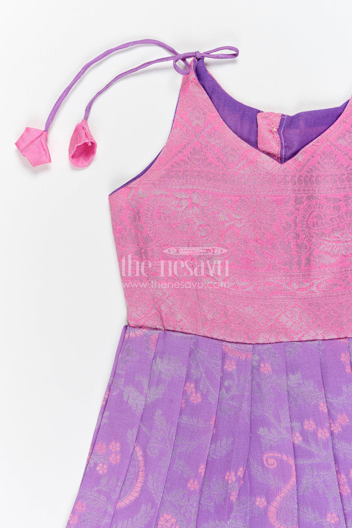Traditional Silk Frock with Woven Texture for Weddings and Parties