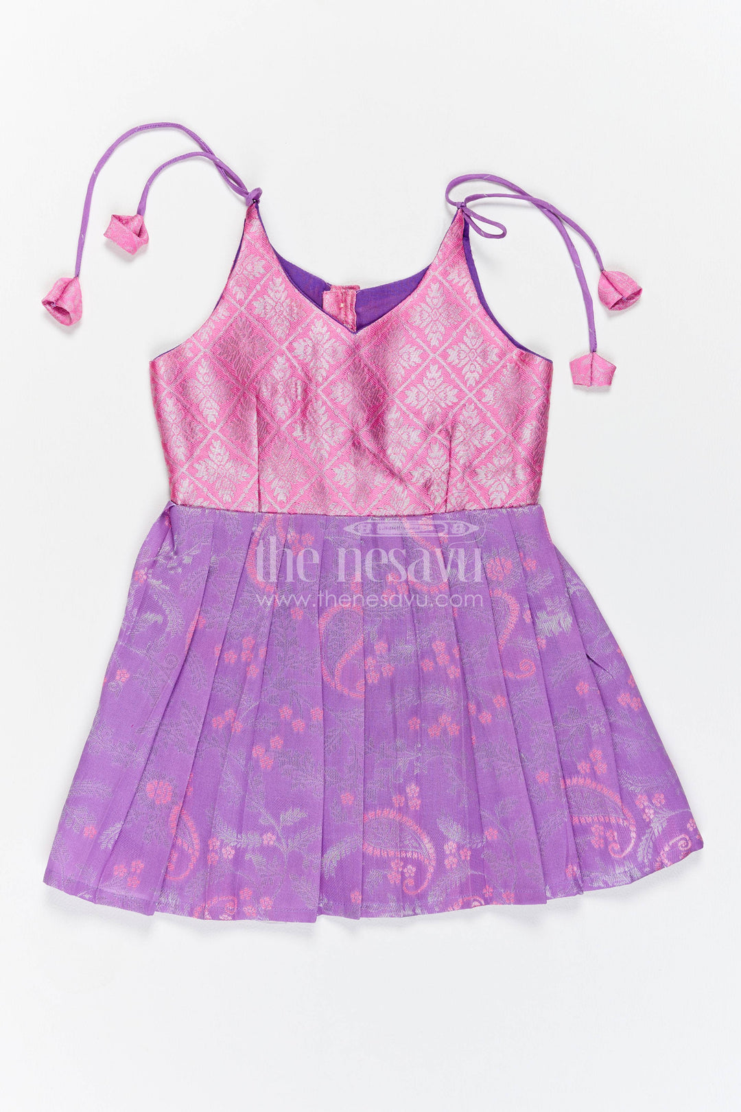Traditional Silk Frock with Woven Texture for Weddings and Parties