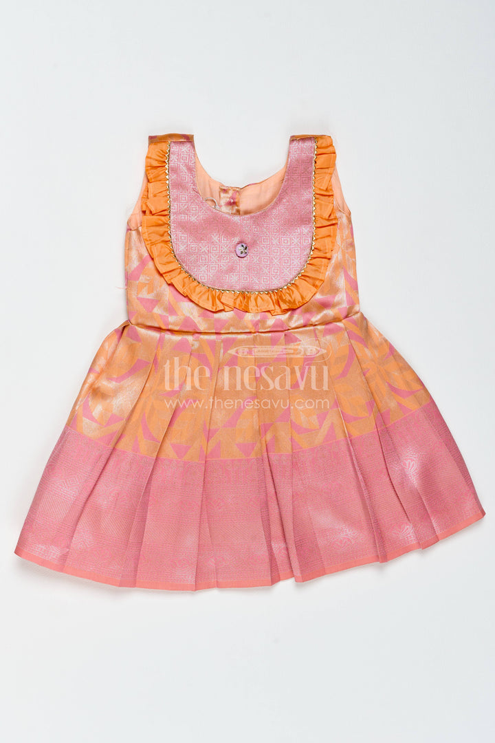Silk Frock for Girls in Peach with an Occasion Ready Finish