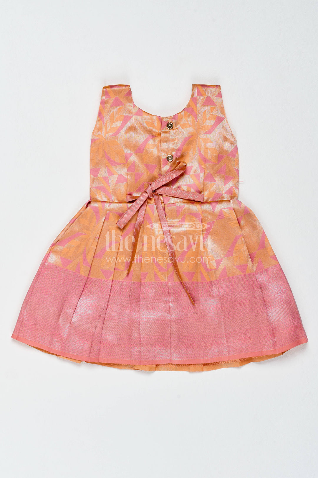 Silk Frock for Girls in Peach with an Occasion Ready Finish