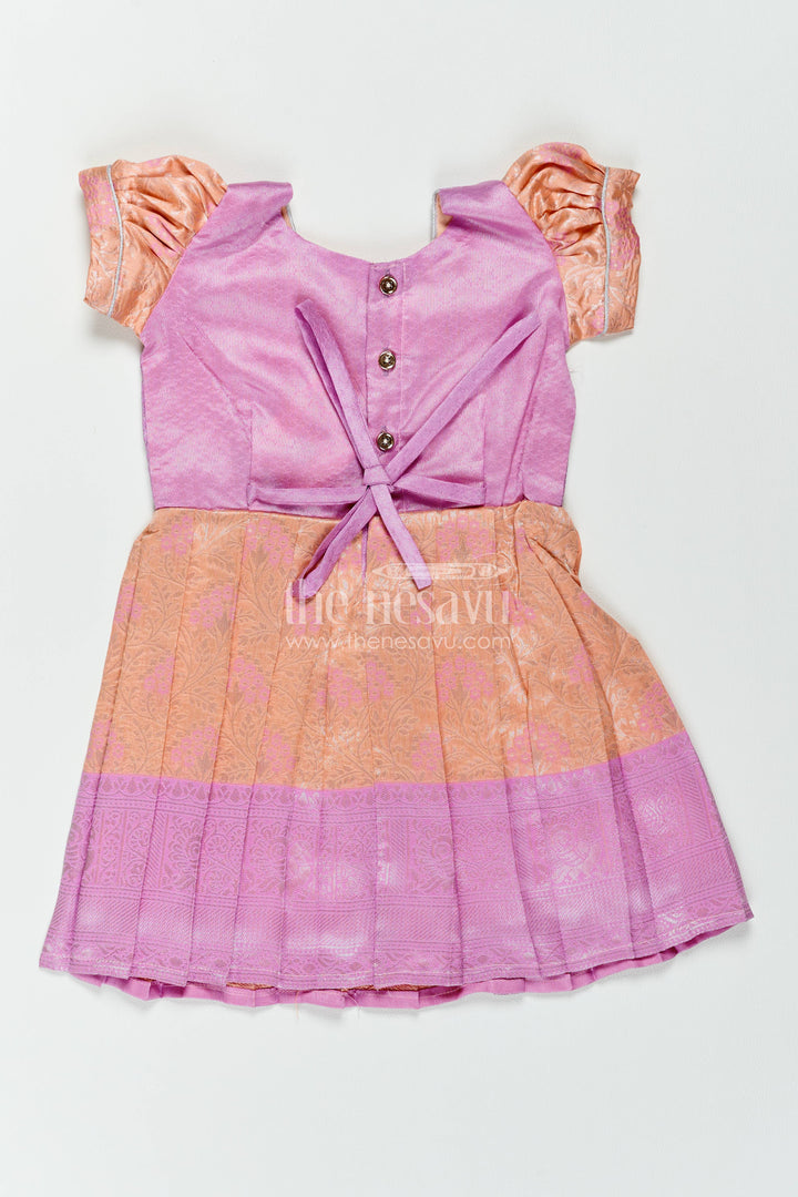 Silk Frock for Girls in Peach for Traditional Events