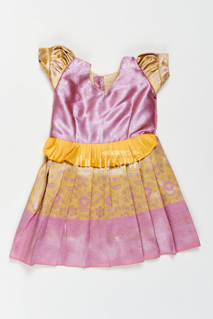 Silk Frock for Girls in Purple for Family Celebrations