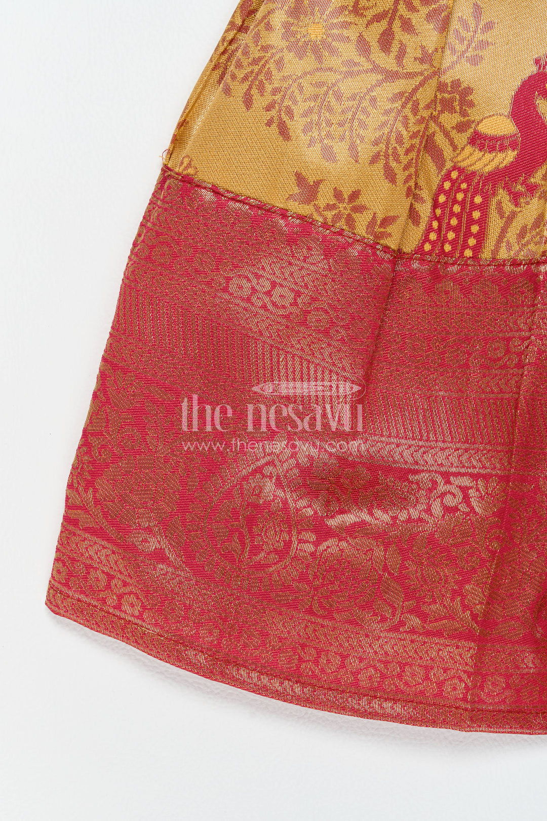 Traditional Silk Frock in Gold for Celebrations and Photos