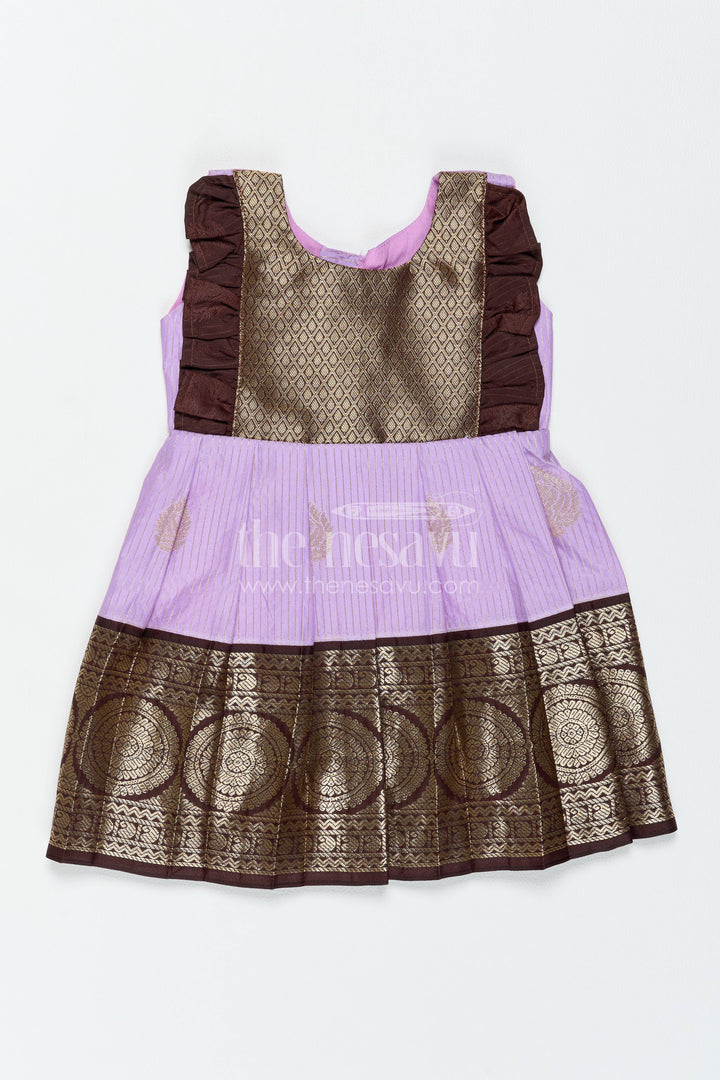Traditional Silk Frock in Purple for Festive Gatherings