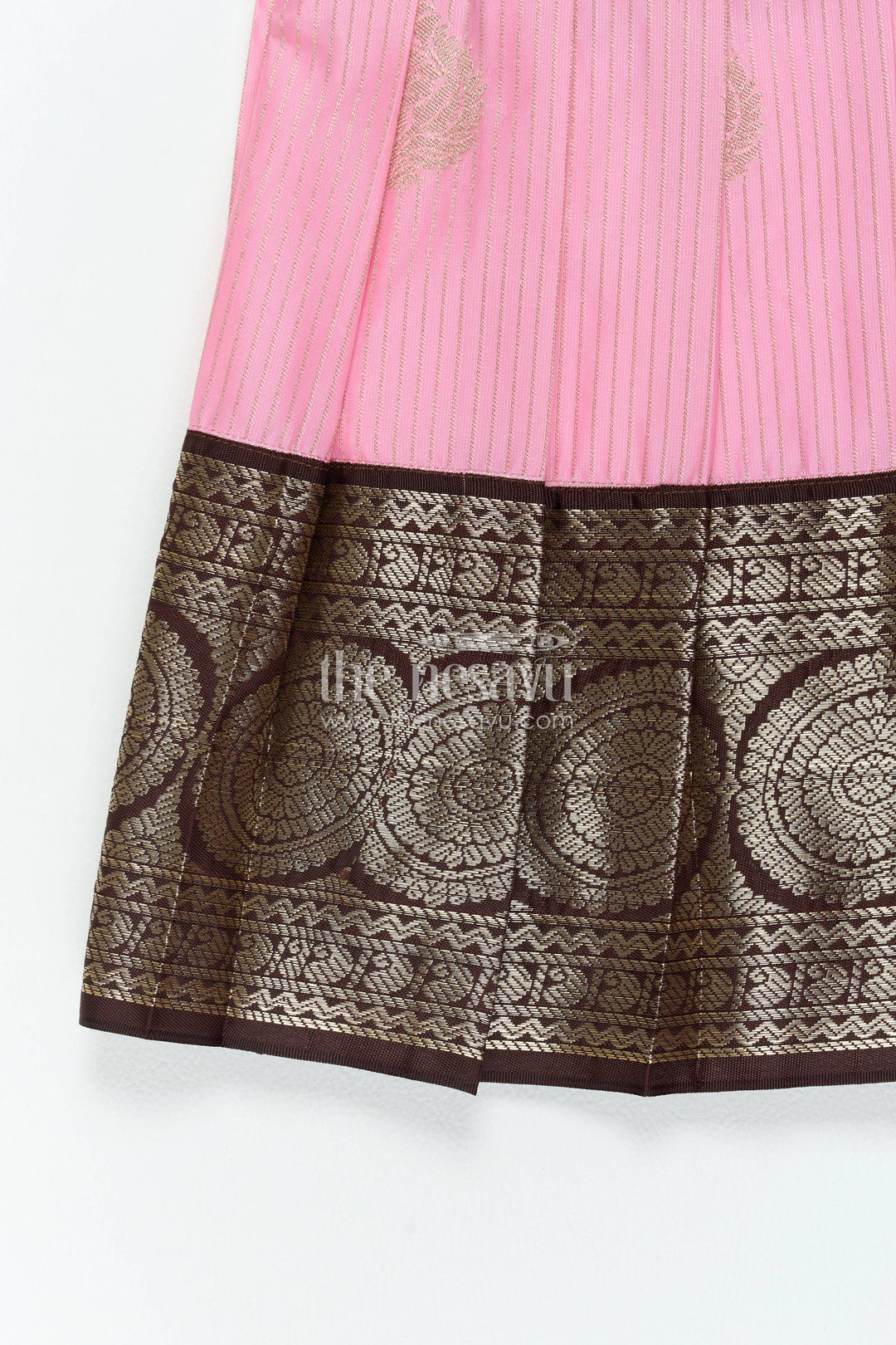 Silk Frock for Girls in Peach for Family Celebrations