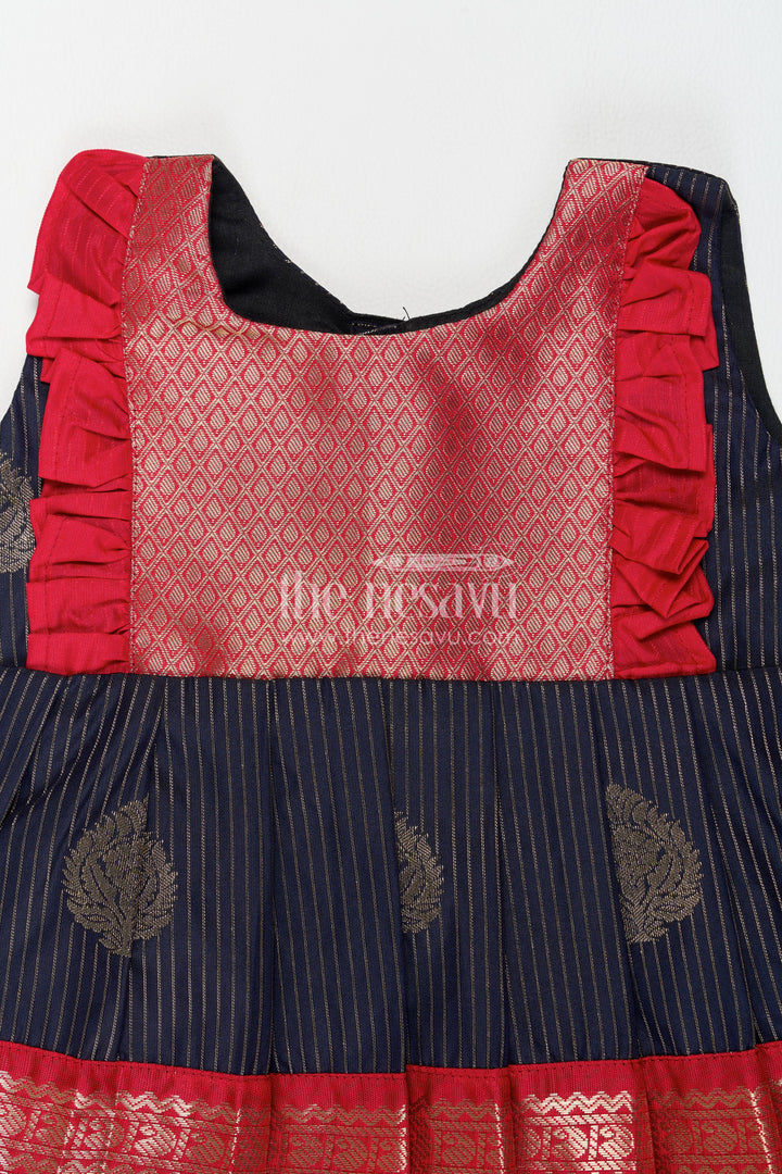 Traditional Silk Frock in Blue for Celebrations and Photos