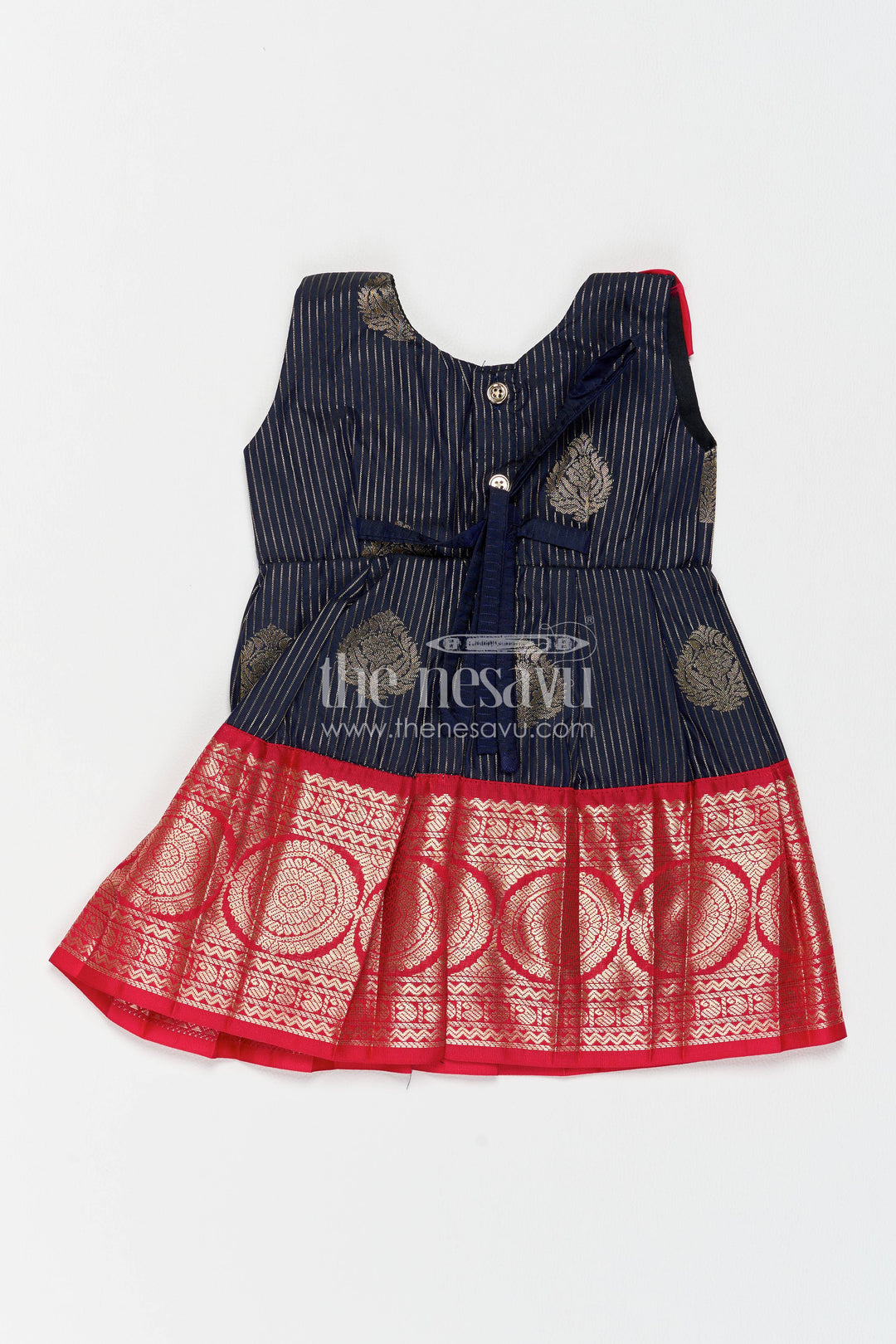 Traditional Silk Frock in Blue for Celebrations and Photos
