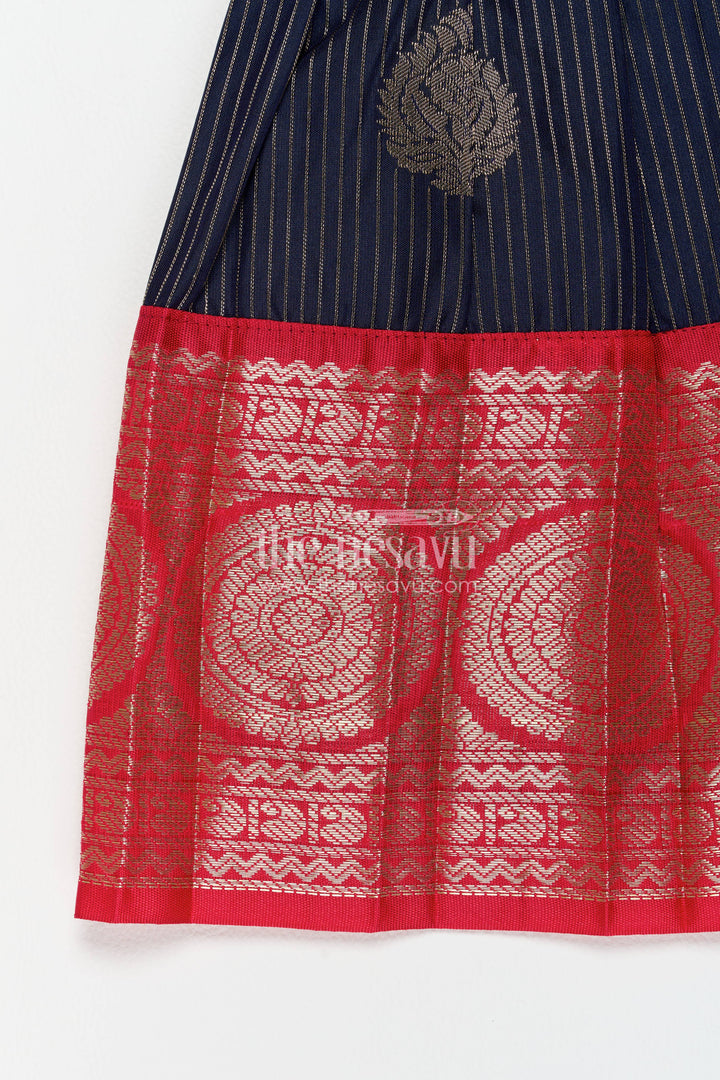 Traditional Silk Frock in Blue for Celebrations and Photos
