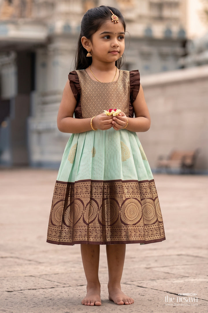 Traditional Silk Frock with Jacquard Weave for Weddings and Parties