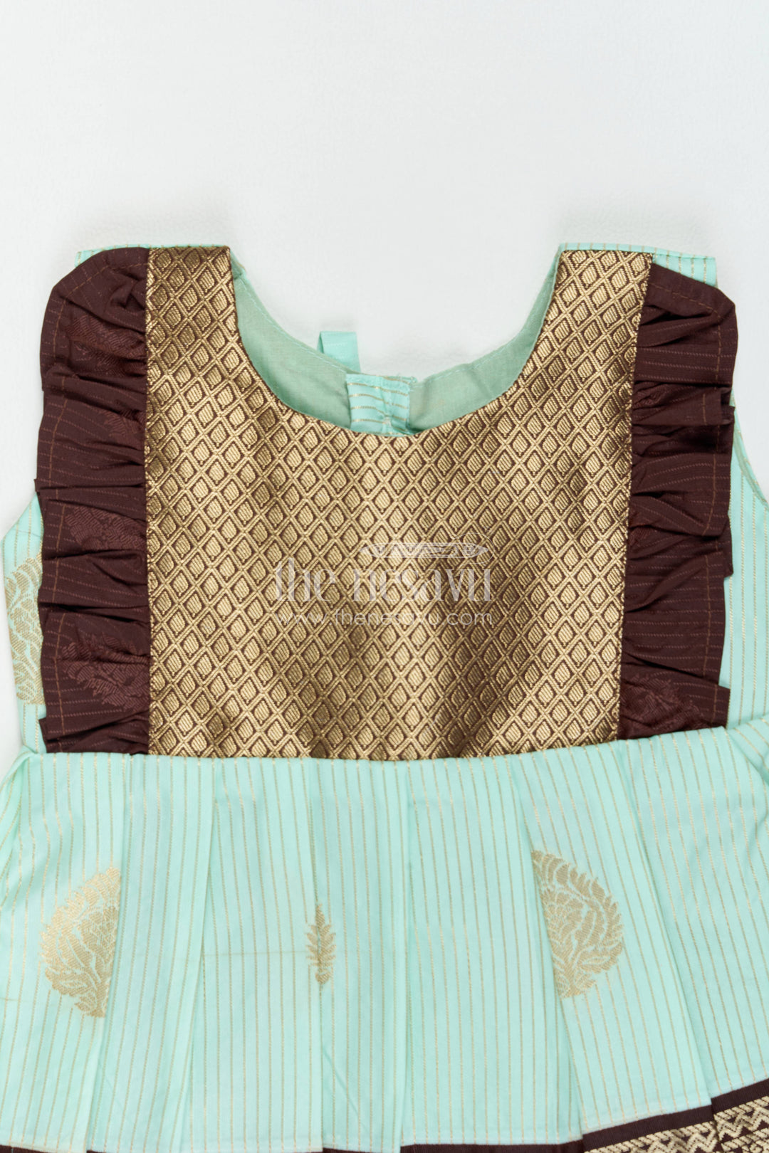 Traditional Silk Frock with Jacquard Weave for Weddings and Parties