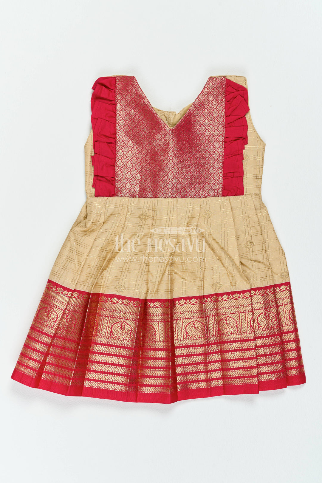 Traditional Silk Frock in Gold for Celebration Styling
