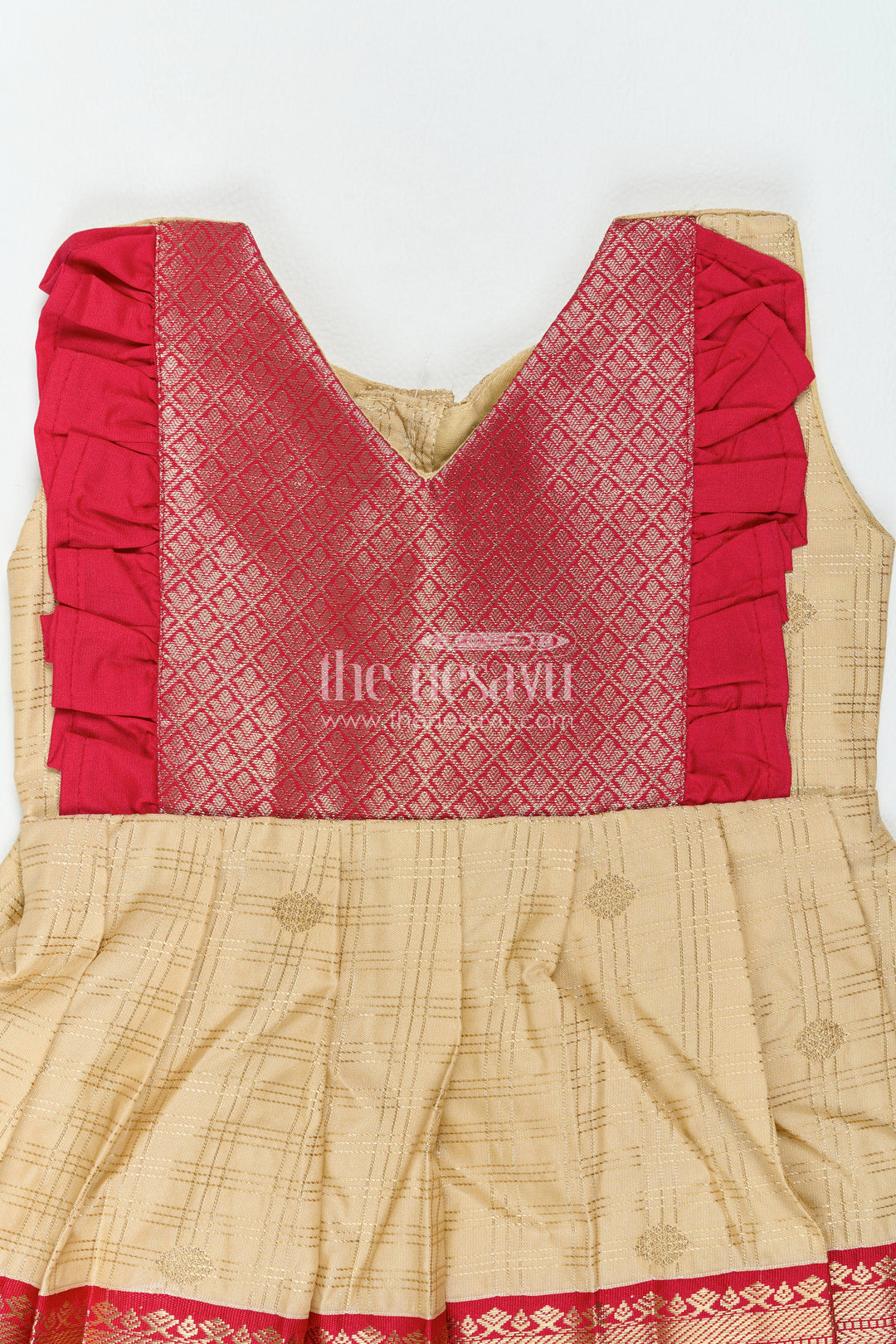 Traditional Silk Frock in Gold for Celebration Styling