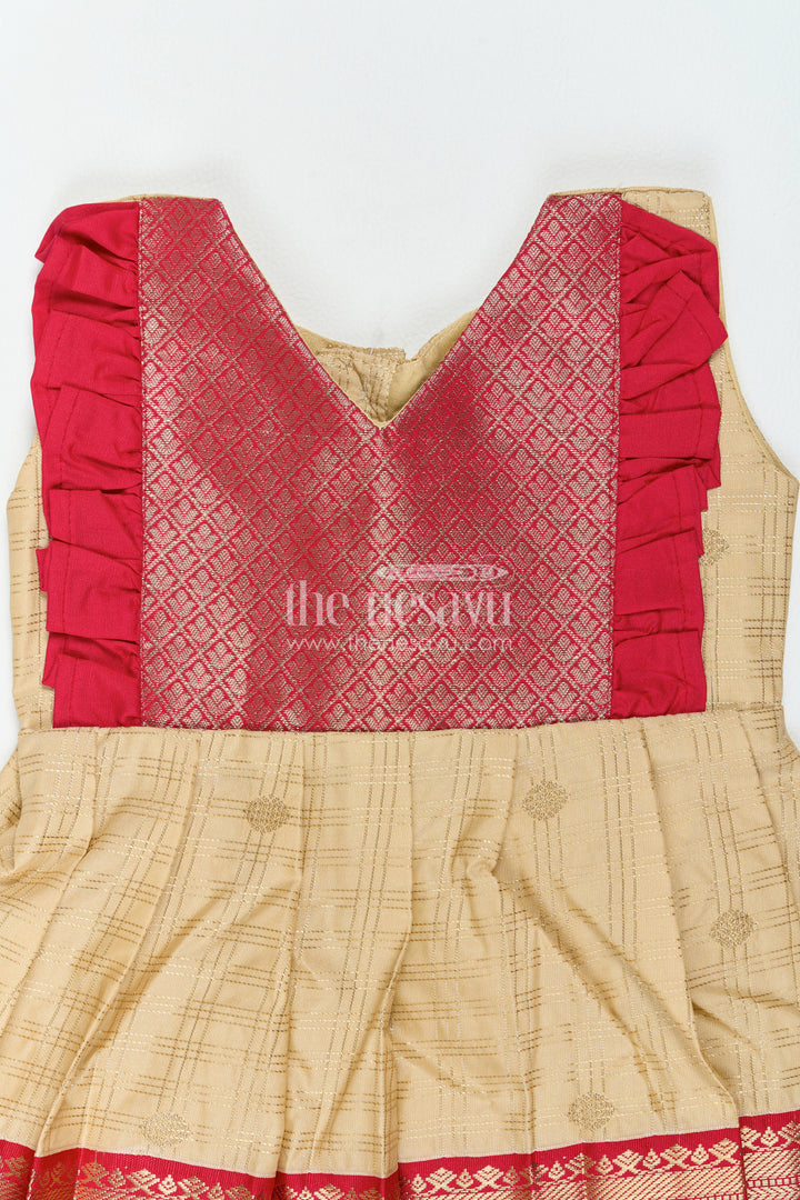 Traditional Silk Frock in Gold for Celebration Styling