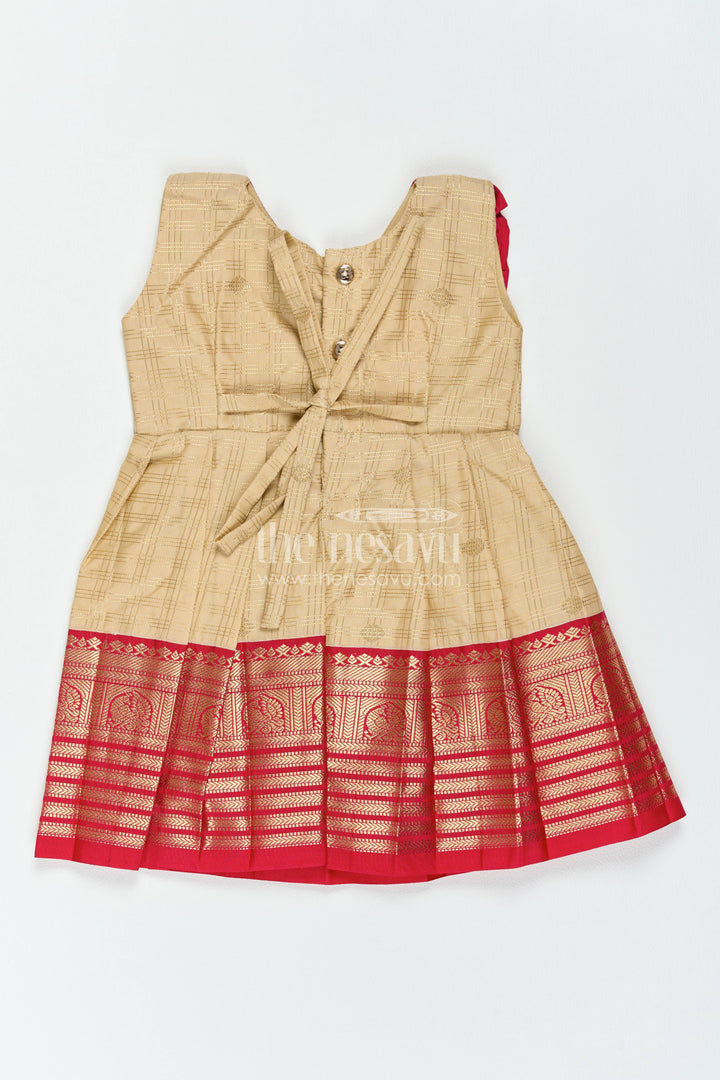 Traditional Silk Frock in Gold for Celebration Styling