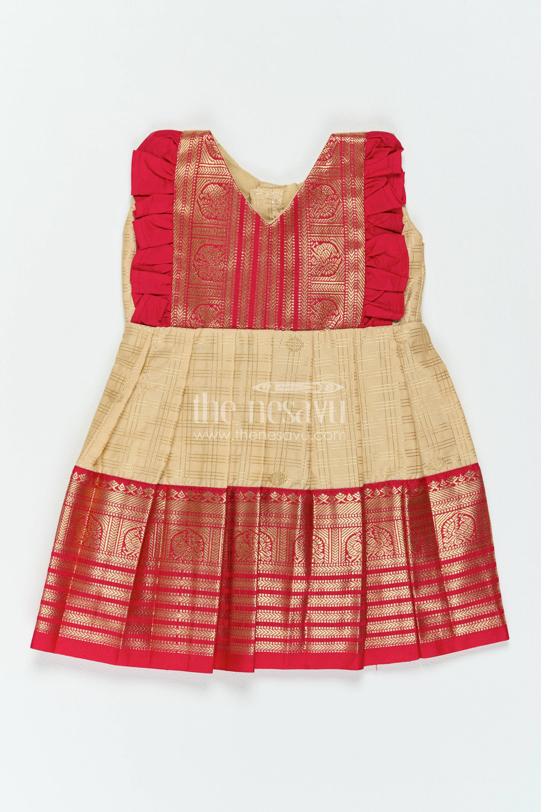 Girls Kanchi Silk Frock with Smart Tailoring for Family Functions