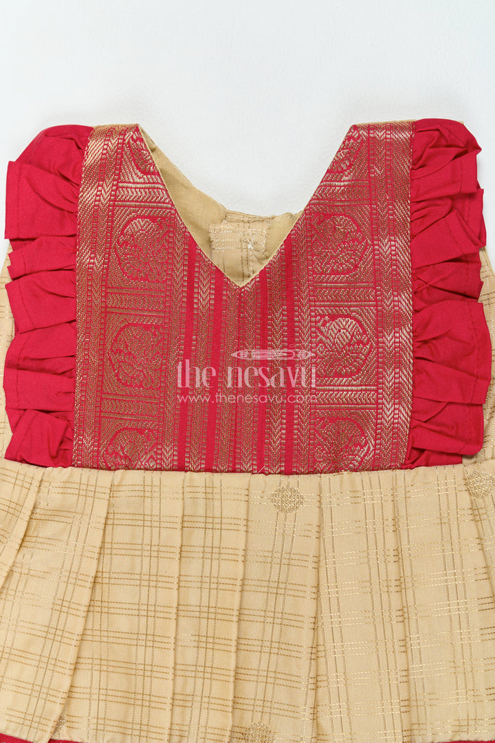 Girls Kanchi Silk Frock with Smart Tailoring for Family Functions