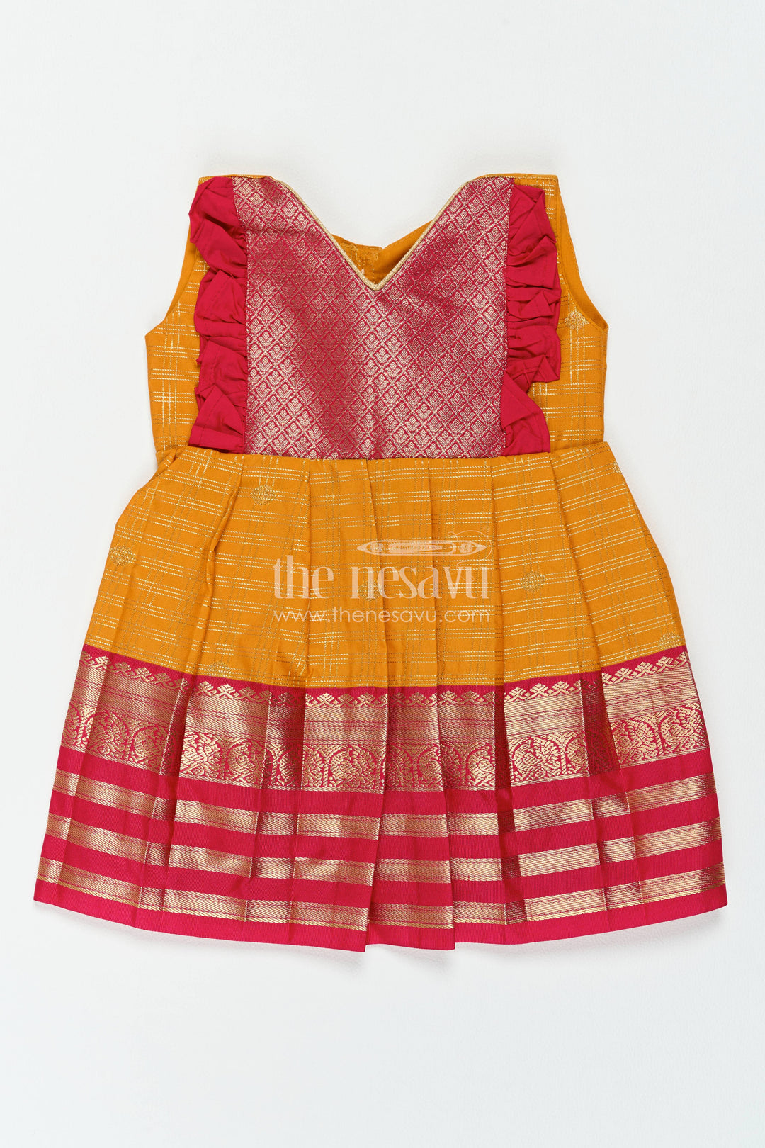 Traditional Silk Frock in Yellow for Milestone Days