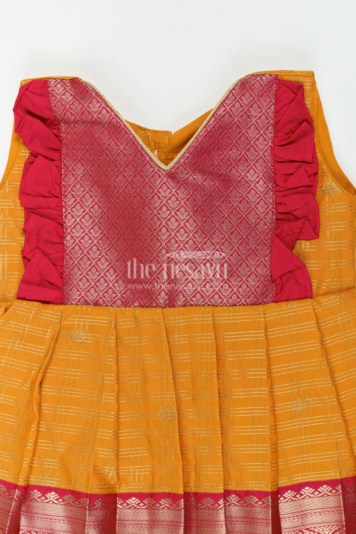 Traditional Silk Frock in Yellow for Milestone Days
