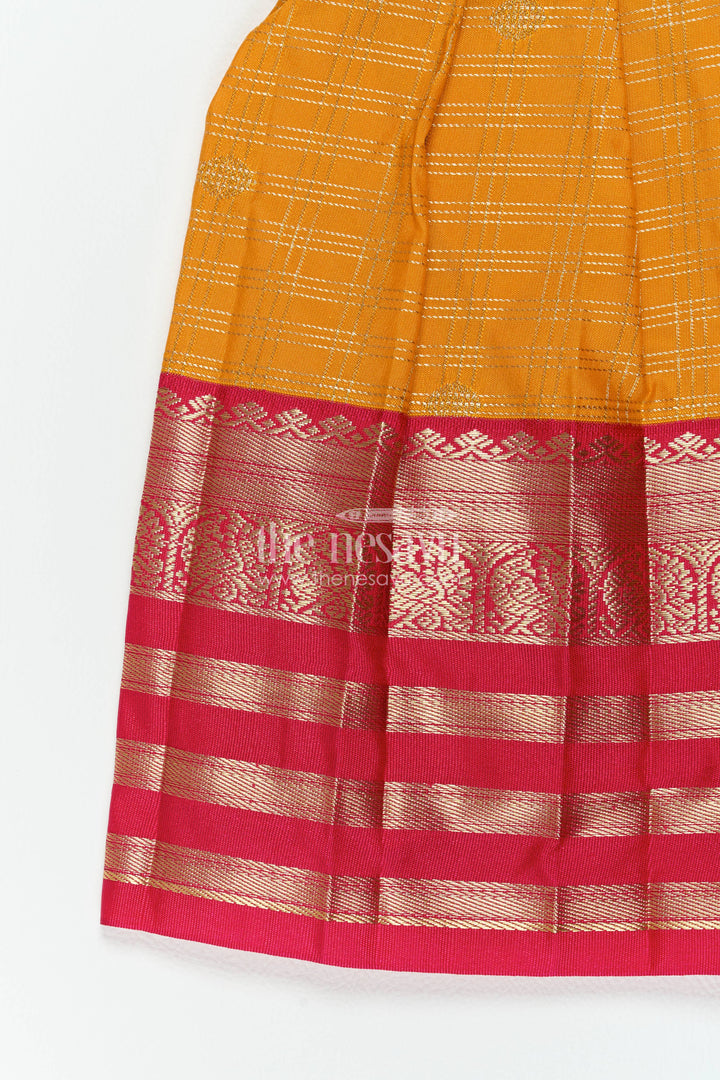 Traditional Silk Frock in Yellow for Milestone Days