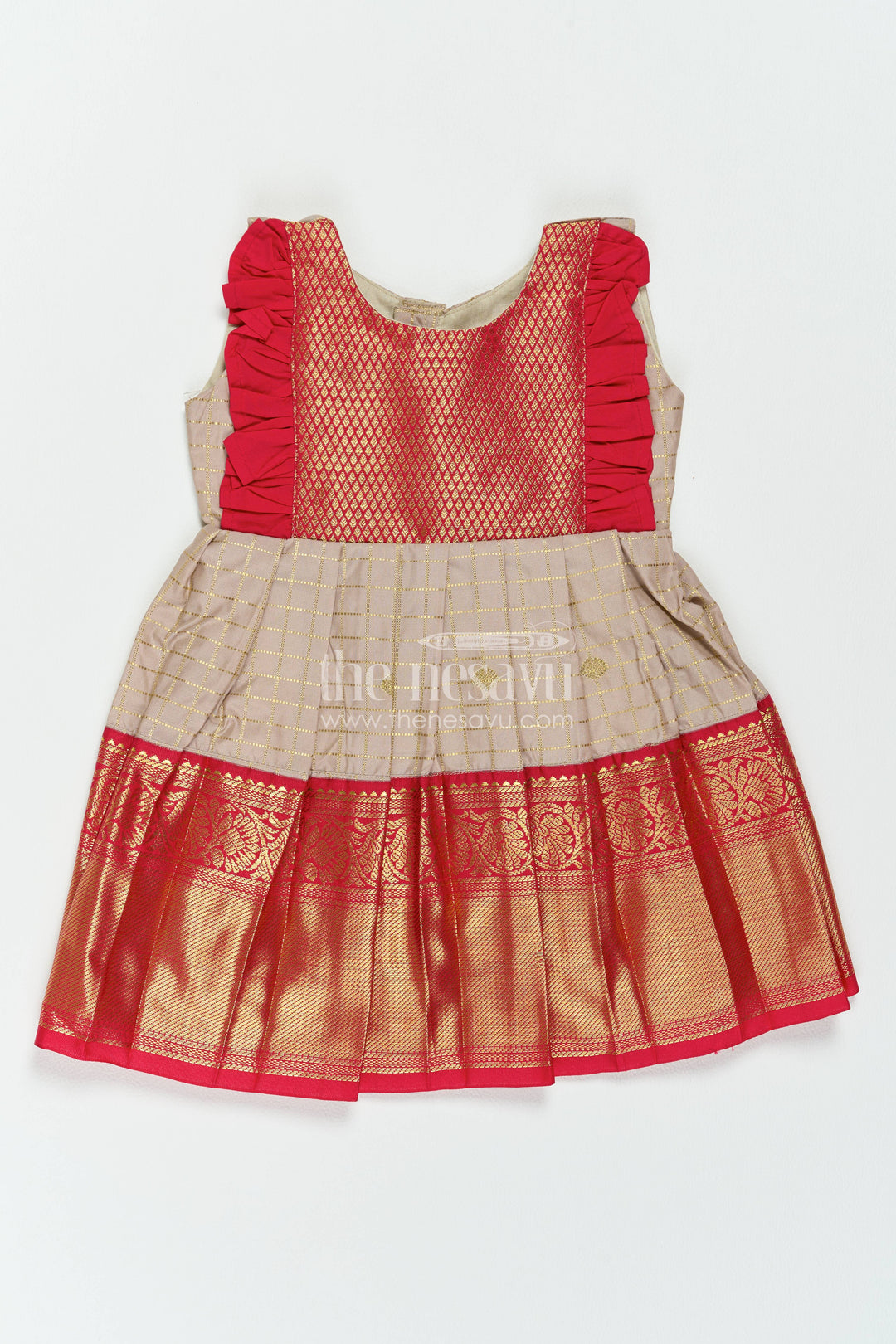 Silk Frock for Girls in Grey for Traditional Events