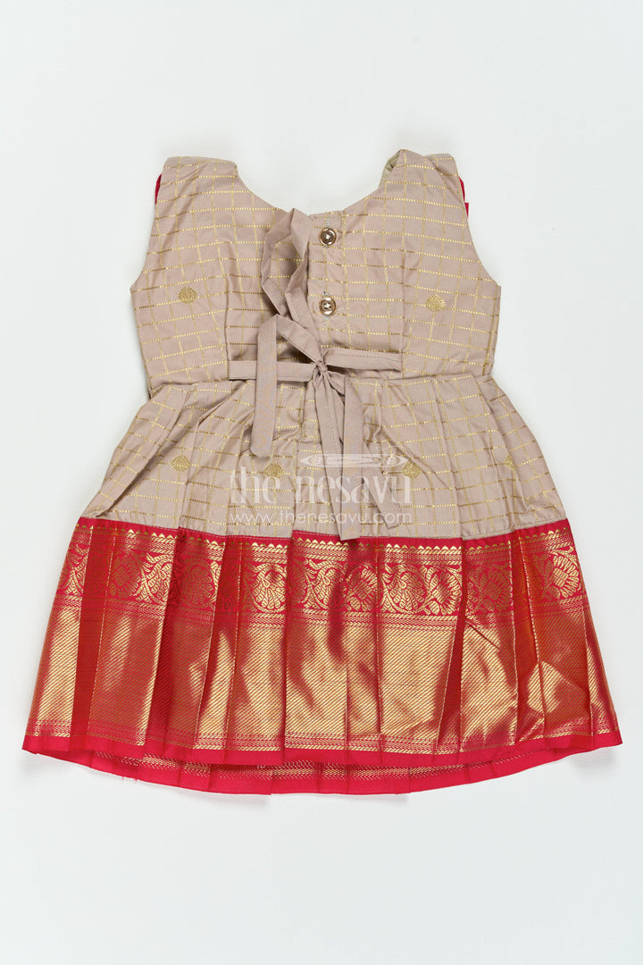 Silk Frock for Girls in Grey for Traditional Events