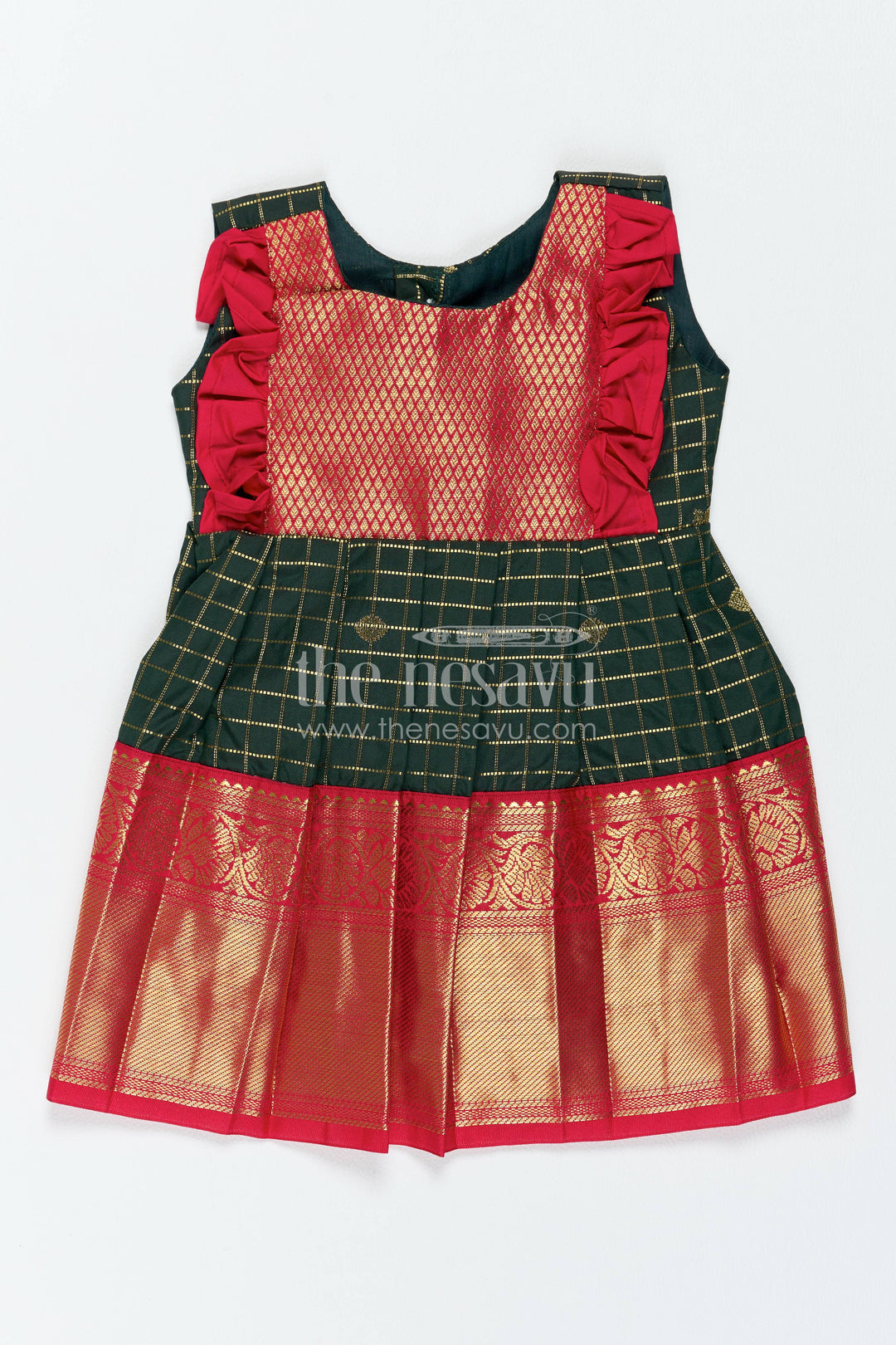 Traditional Silk Frock in Green for Joyful Occasions