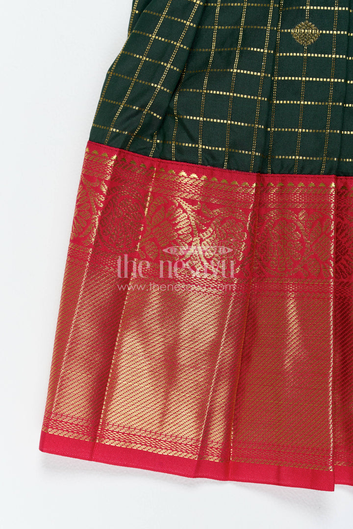Traditional Silk Frock in Green for Joyful Occasions