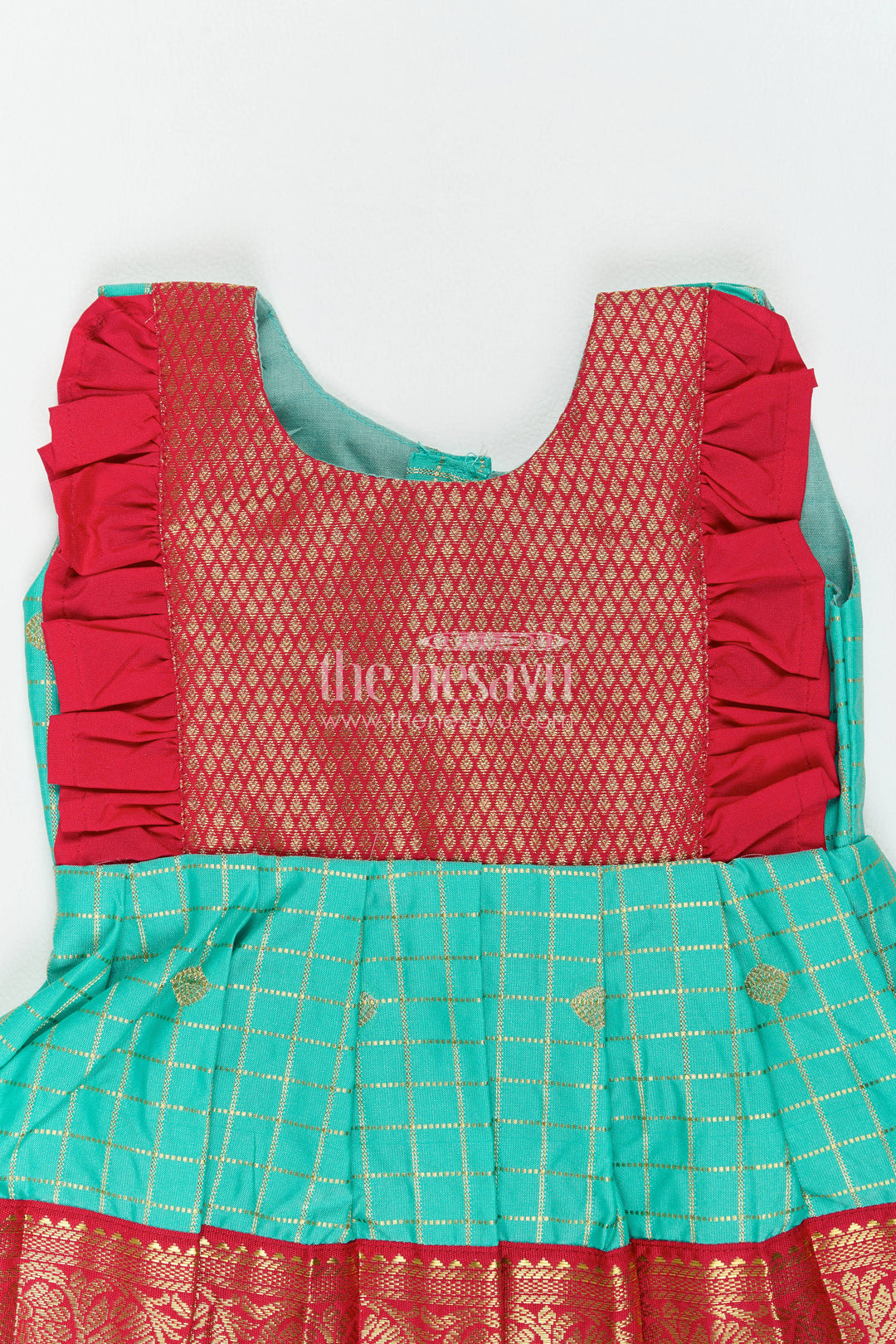 Silk Frock for Girls in Blue with an Occasion Ready Finish